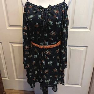 Off shoulder Navy floral dress
